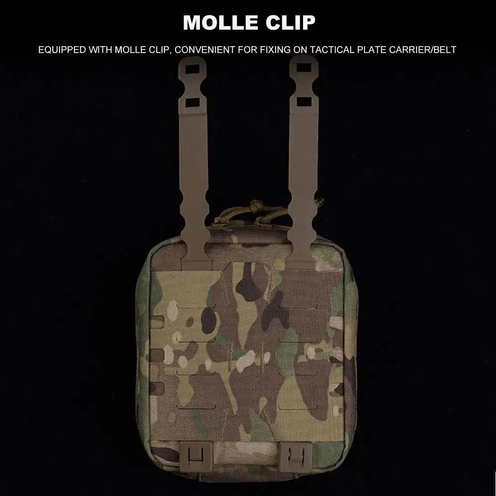 Bolsa táctica MED MOLLE, botiquín de primeros auxilios de despliegue rápido, caza al aire libre, Camping, supervivencia, bolsa de herramientas de emergencia, camuflaje de combate Airsoft - imagen 4