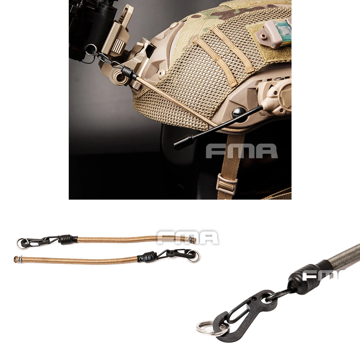 Gancho elástico de repuesto FMA TB1252 para casco estilo ACH NVGs/VAS y ARCs