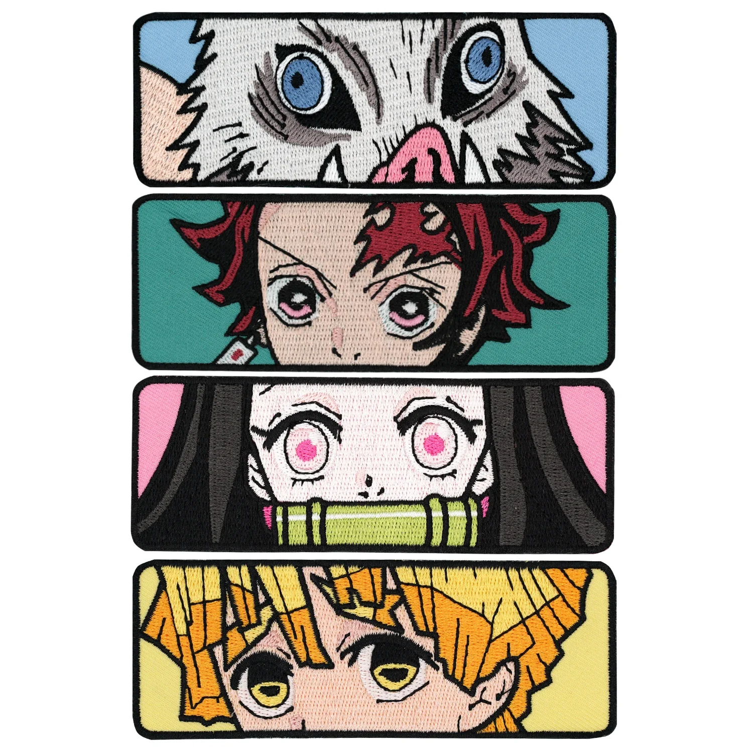 Parches de dibujos animados Demon Slayer, bordado con gancho y bucle, insignia de moral de Anime y Manga, decoración para ropa y sombreros - imagen 2