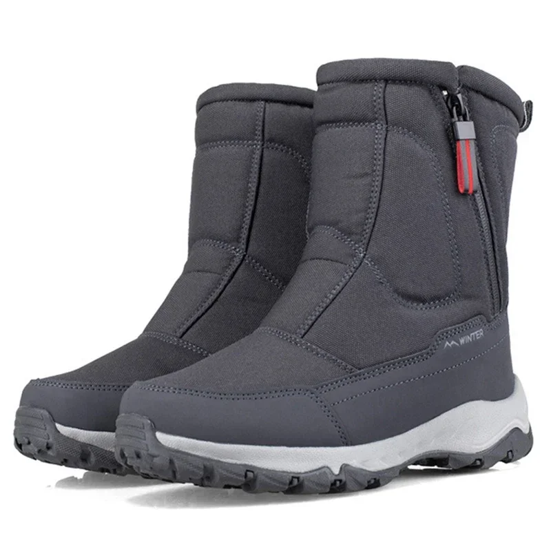 Botas de nieve altas de invierno para hombre, zapatos de mujer, forro polar de lana, impermeables, antideslizantes, botas de invierno de piel gruesa y cálida-40 grados, talla 36-45 - imagen 3