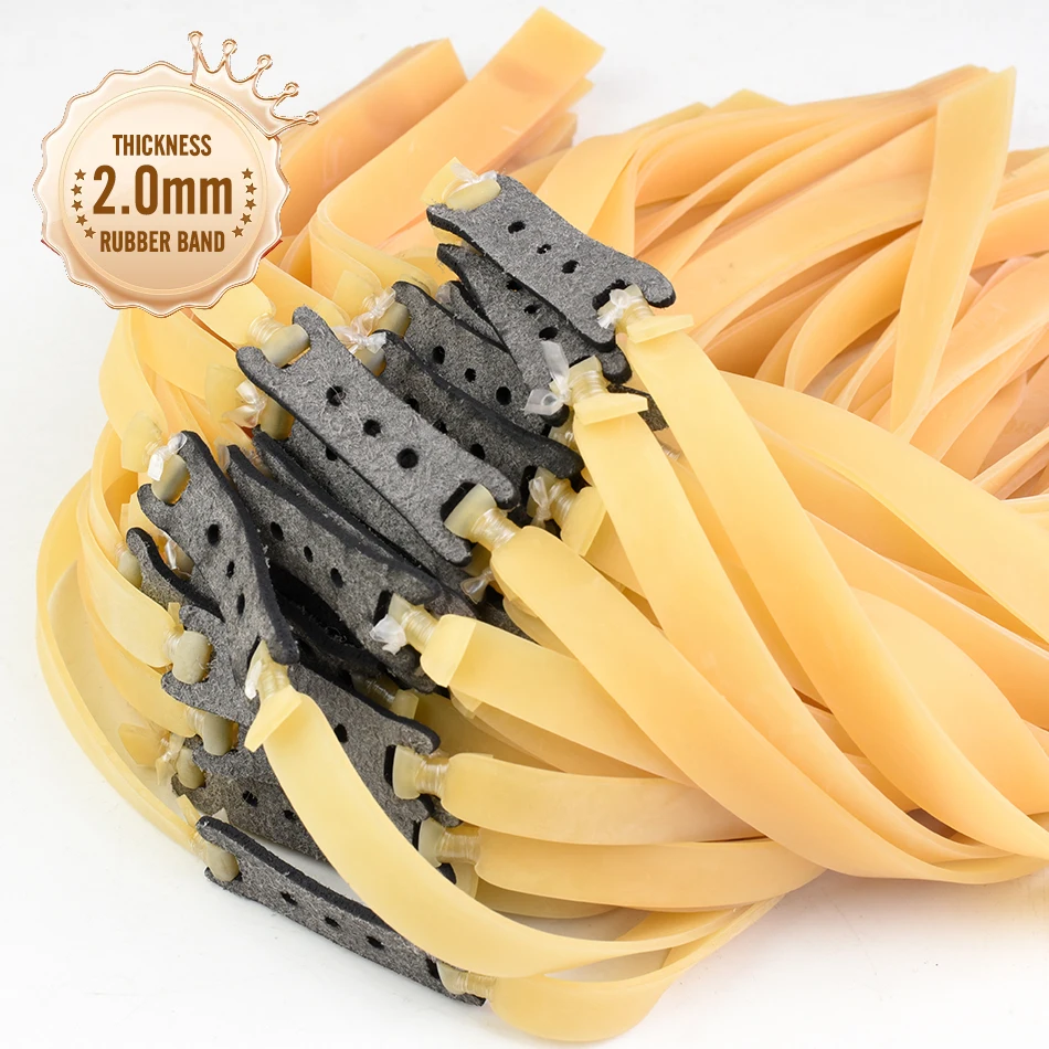 Cinturón de goma plano para tirachinas, goma Natural de 2mm de espesor, alta elasticidad, accesorios de tiro de catapulta para caza al aire libre, 10/15/30 Uds.