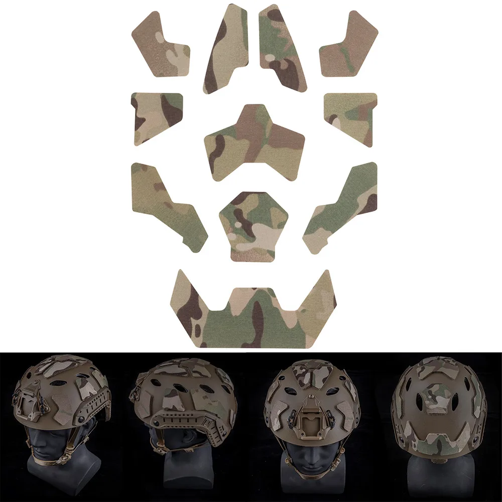 Parches tácticos para casco, accesorio de sujeción de gancho, de corte alto, SF, 11 piezas