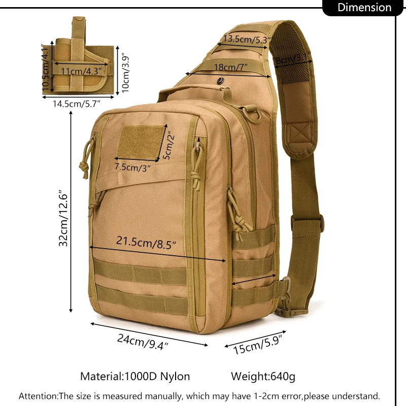 Bolsa de mano con sistema Molle, accesorio táctico para pistola militar, impermeable, EDC, funda trasera transpirable - imagen 2