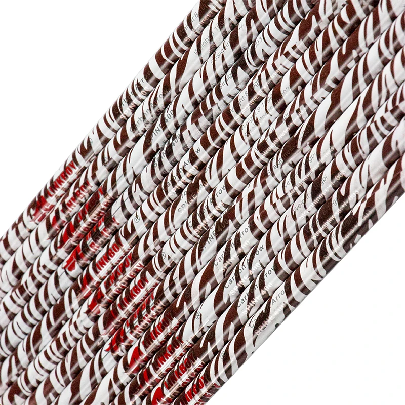 Spine-Flecha de carbono con patrón de cebra 400, arco compuesto de paletas de plástico de 32 "ID6.2 2", tiro con arco de caza, 12 piezas - imagen 5