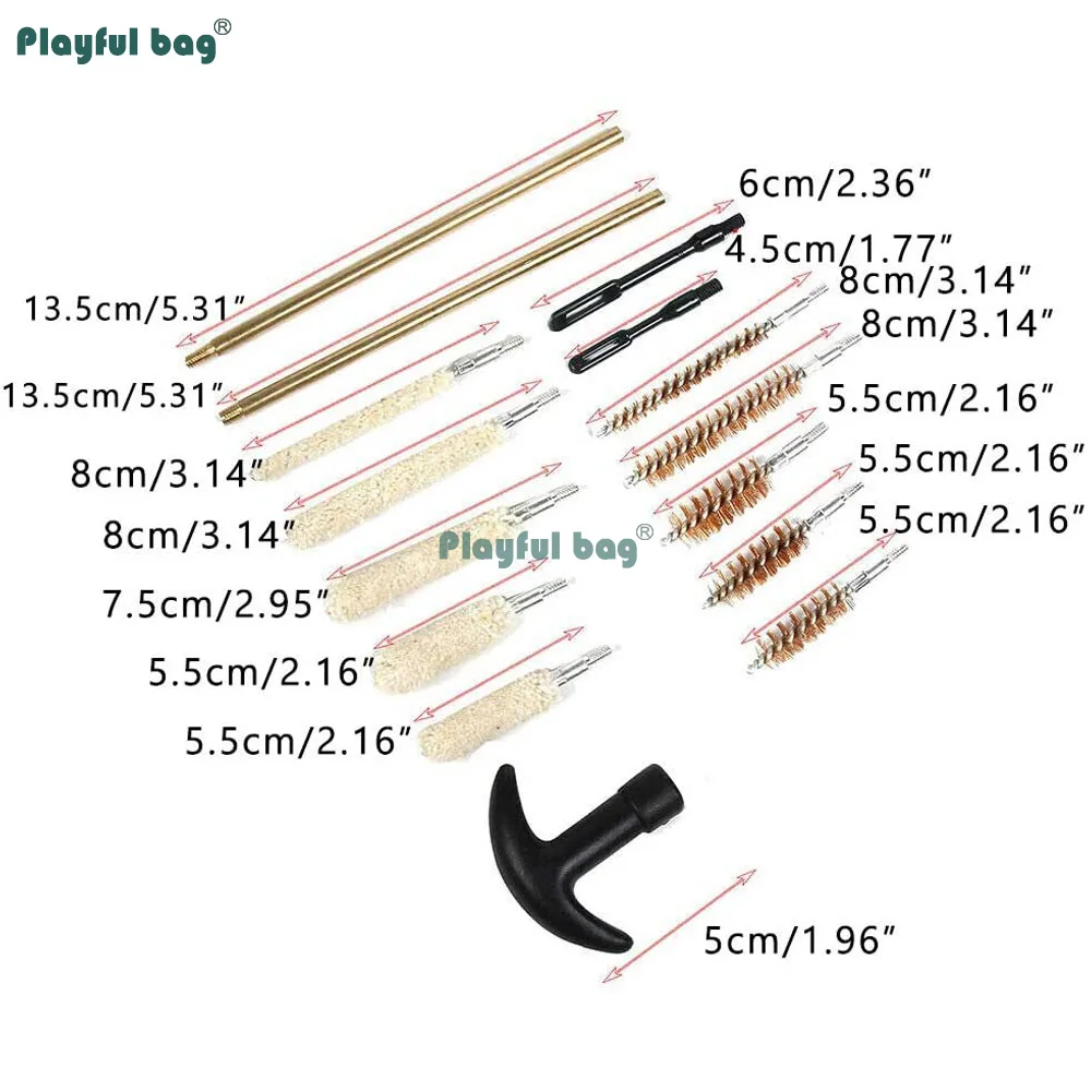 Kit limpieza pistola y rifle con cepillos latón y bolsa almacenamiento - imagen 5