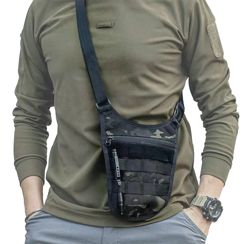 Bolso de hombro táctico, bolso de agente para las axilas, riñonera oculta para hombre, paquete antirrobo para llaves de teléfono de viaje al aire libre Molle, bolsillo para herramientas EDC - imagen 2
