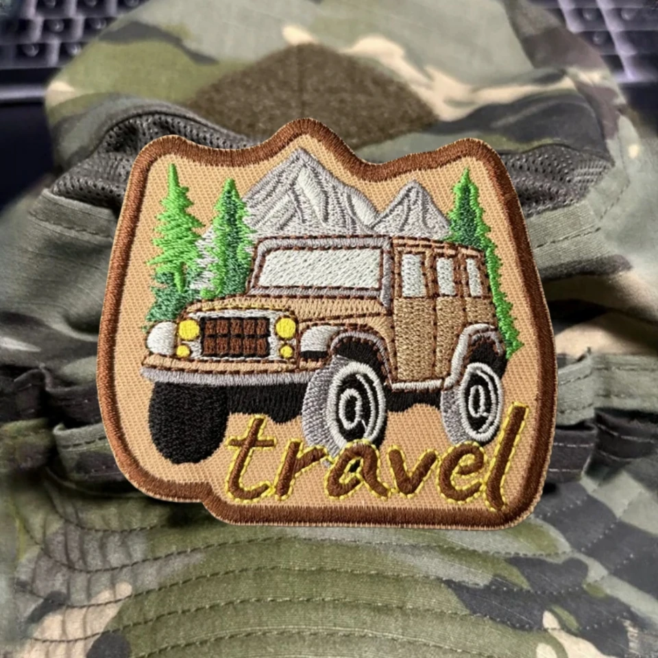 Parche de viaje, insignia de moral táctica, apliques personalizados del ejército militar, pegatina para mochila, parches de gancho y bucle bordados para ropa - imagen 3