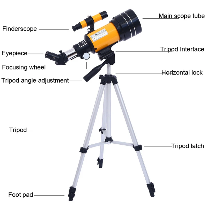 Telescopio astronómico profesional de 150 tiempos para Monocular espacial F30070 binoculares potentes visión nocturna para estrella ASM70300 - imagen 5