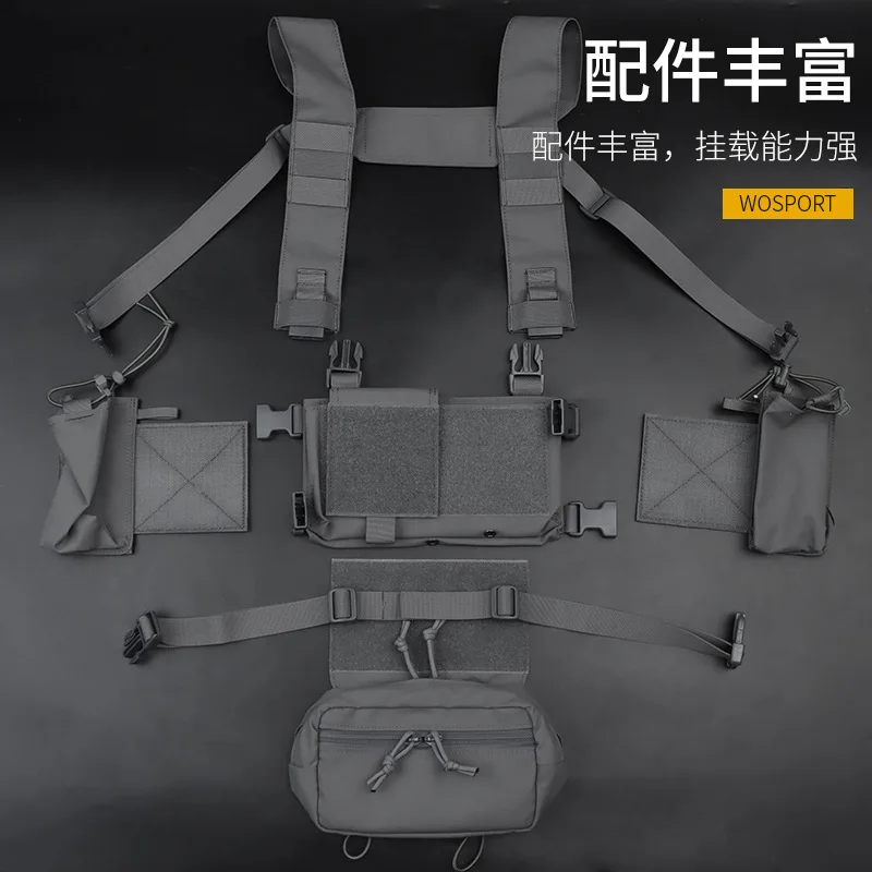 Kit de montaje de pecho táctico multifuncional para caza, bolsa de almacenamiento grande Modular, camuflaje, MK3 - imagen 5