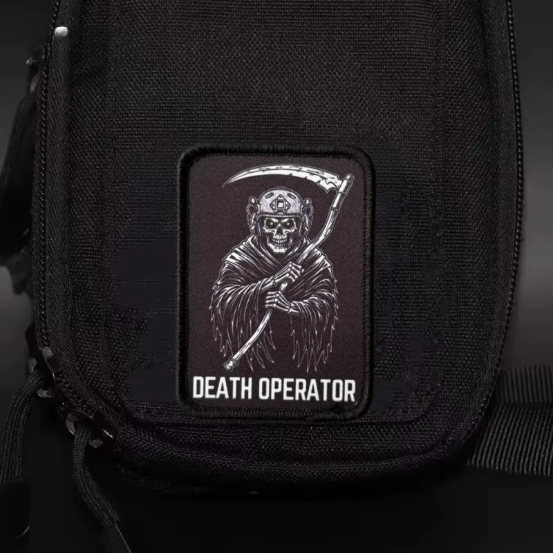 DEATH OPERATOR Parche táctico calavera militar con Velcro para mochila