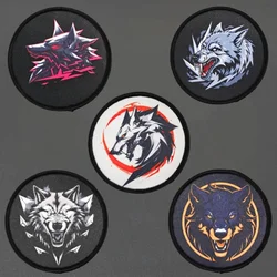 Parche con estampado de lobo militar, chaleco táctico, insignia de moral con gancho y bucle, pegatinas decorativas para mochila, parches para brazalete para ropa