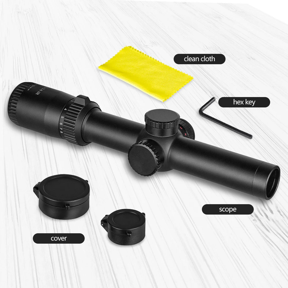 SPINA Optics-mira telescópica para Rifle, mira óptica táctica de 1-8x24, con alivio ocular largo, 1/2 MOA, torreta iluminada, retícula, collimitador - imagen 4