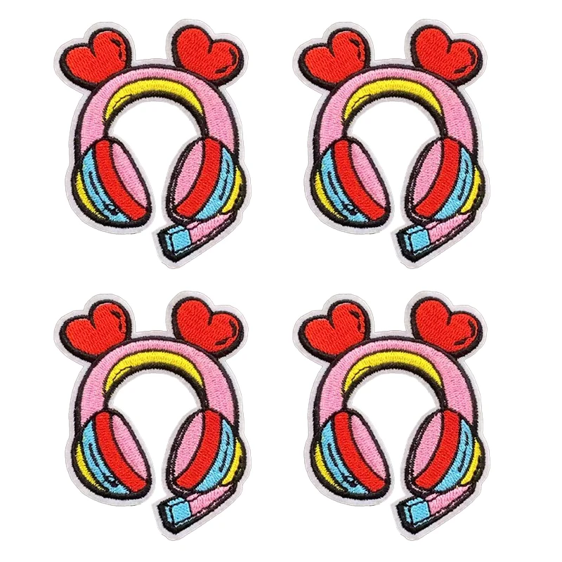 10 unids/lote, parches bordados para consola de juegos, auriculares, pegatinas bordadas a mano de amor, parches de hierro de dibujos animados para coser ropa DIY - imagen 4
