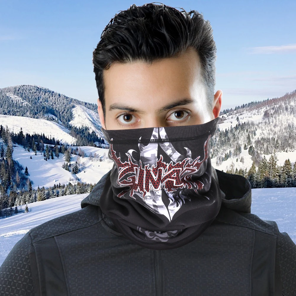 Máscara facial para motocicleta para hombre y mujer, calentador de cuello, polaina, esquí, a prueba de viento, Motocross, ciclismo, carreras, bufanda Tubo Bandana invierno - imagen 3
