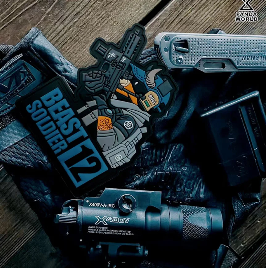 Parches 3D de PVC para ganado, conejo del zodiaco, soldado de bestia, 12 signos, insignias tácticas armadas de goma para decoración de ropa y mochila - imagen 5