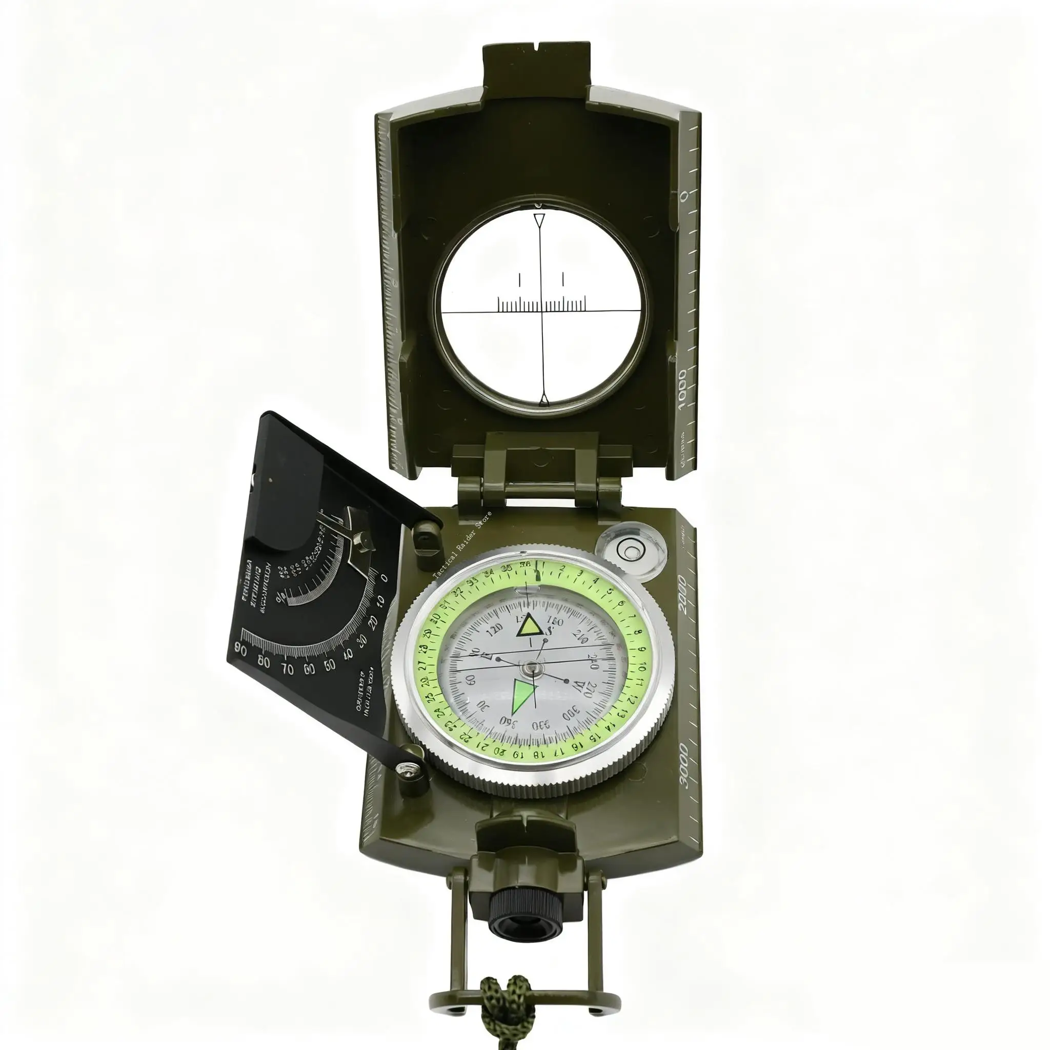 Brújula para exteriores con aguja apuntadora norte y medidor de pendiente