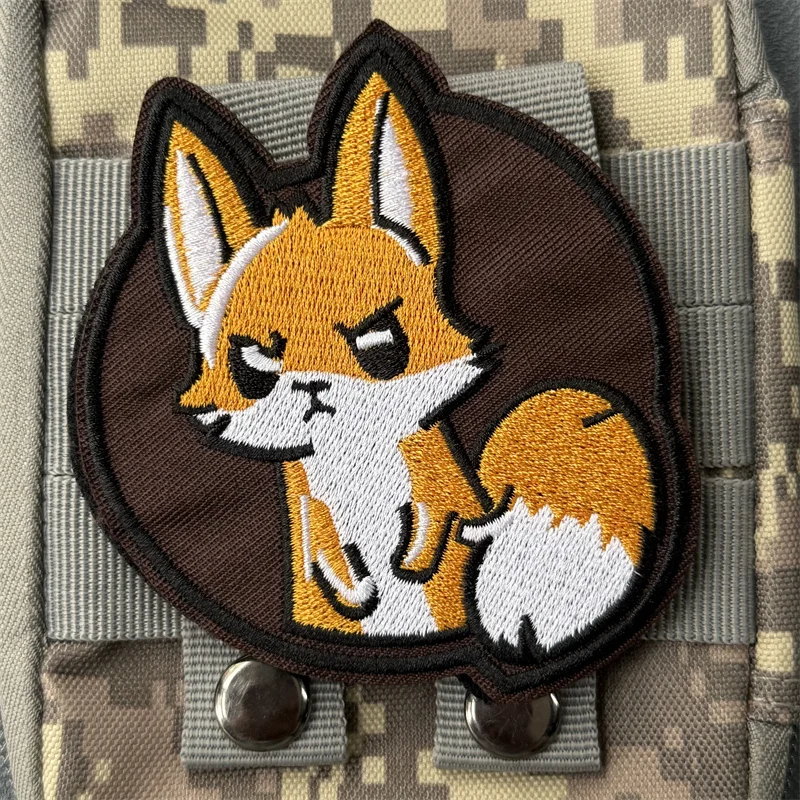 Parche bordado "zorro", insignia de moral táctica, gancho y bucle, mochila, ropa, accesorios decorativos, pegatina, brazalete - imagen 3