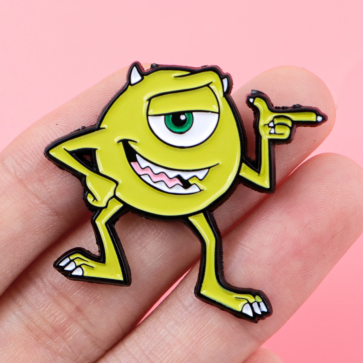 2 unids/set lindo monstruo esmalte Pins broche de dibujos animados conjunto sombrero solapa Pin insignia mochila accesorios joyería regalos para amigos - imagen 4