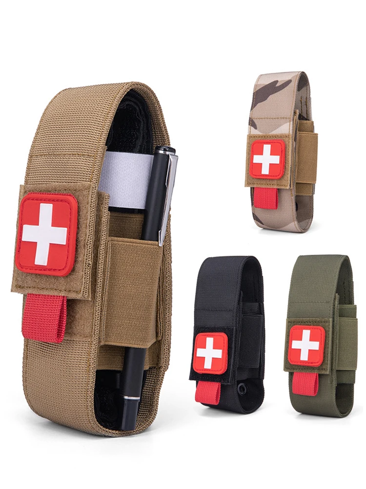 Juego de tijeras para exteriores, bolsa protectora de almacenamiento de torniquete Molle, Kit de supervivencia de rescate, supervivencia para senderismo y acampada - imagen 4