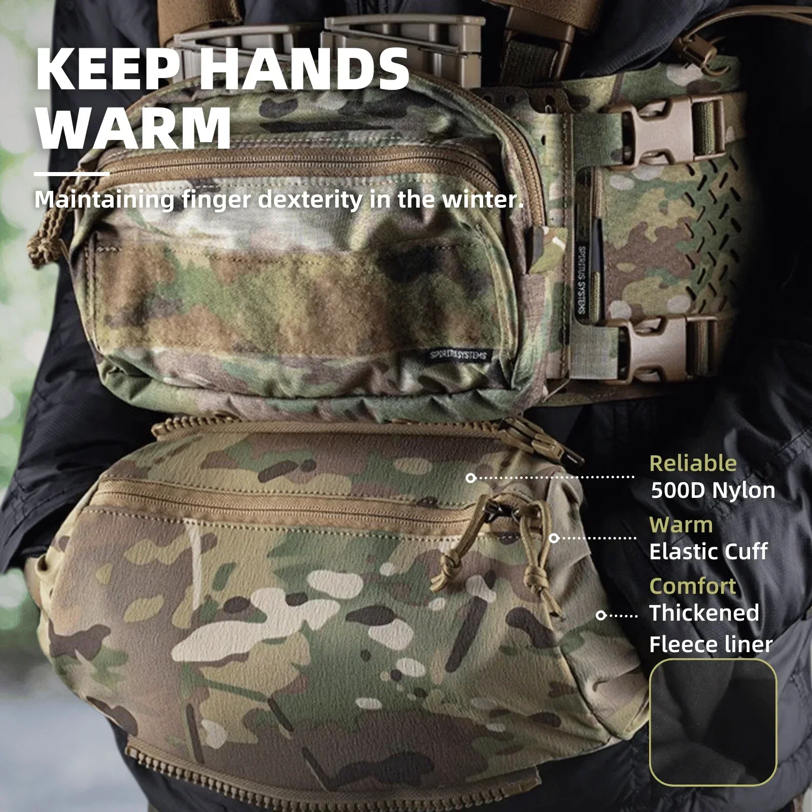 DropPouch-bolsa calentadora de manos, riñonera desmontable para invierno, equipo de caza Airsoft al aire libre, Camping, senderismo, fútbol, pesca - imagen 3