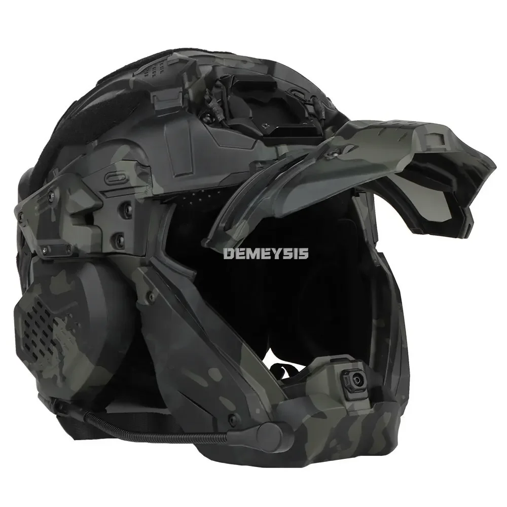 Cascos Airsoft, casco de Paintball táctico protector totalmente cubierto con auriculares de comunicación, cascos deportivos de tiro ajustables - imagen 4
