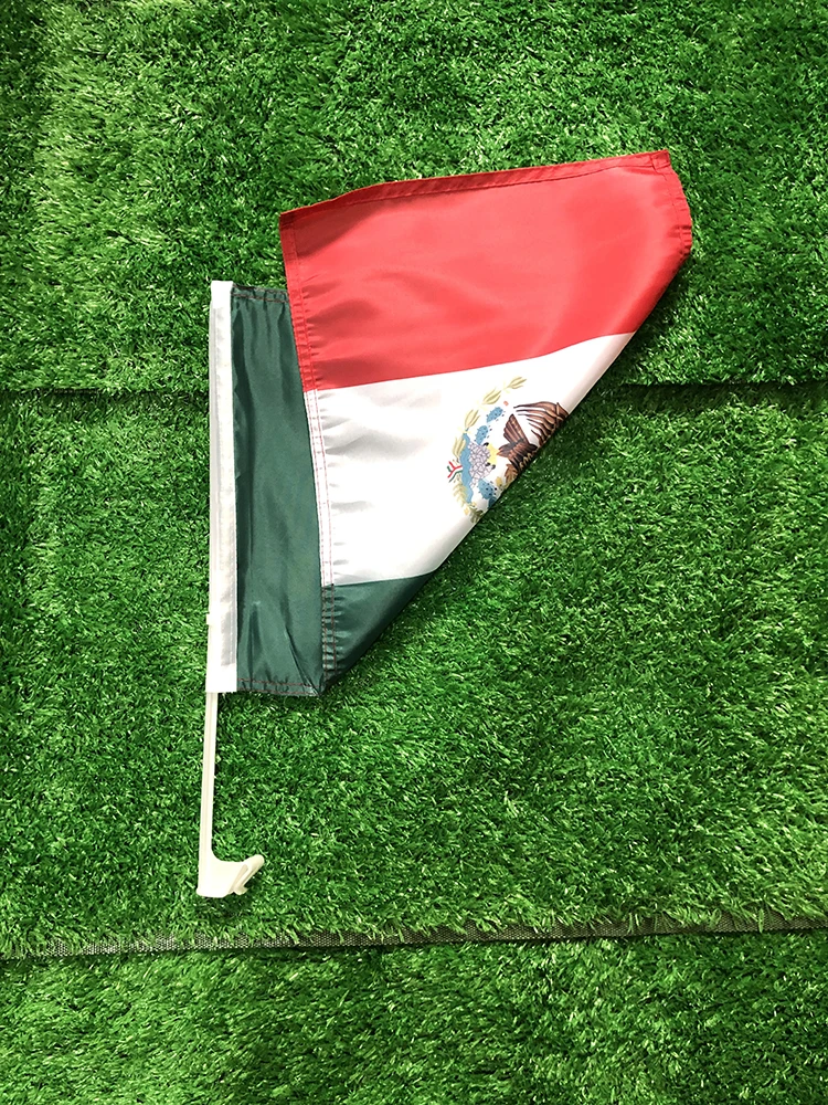 BANDERA PERSONALIZADA Bandera del coche de México 30*45 cm Bandera ondulada del coche de México Bandera nacional Bandera ondeante del portador estándar con mástil de plástico - imagen 3