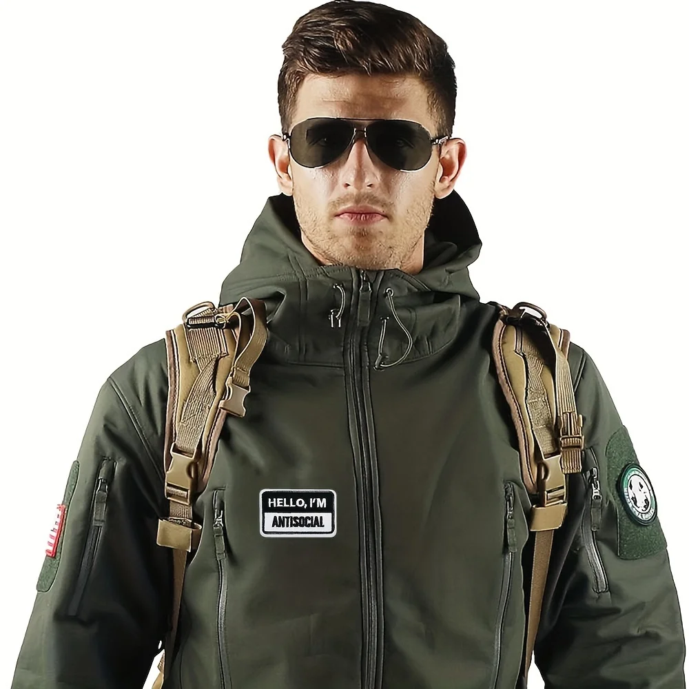 Parches Velcro Mochila TáCticos De Bordados Parche táctico de Velcros, insignia de moral bordada militar para mochila Molle, HELLO, soy ANTISOCIAL, Meme divertido - imagen 4