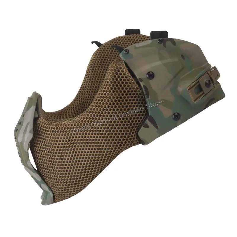 Protector bucal para casco táctico, equipo Airsoft, máscara de malla mandíbula, protección de media cara para caza al aire libre, accesorios para casco Wendy 3,0 - imagen 5