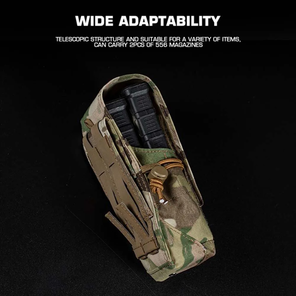 Bolsa para revistas multifunción táctica para exteriores, chaleco Molle, bolsa para artículos diversos, bolsa para Radio SS, portador doble de 5,56 Mag, camuflaje - imagen 5