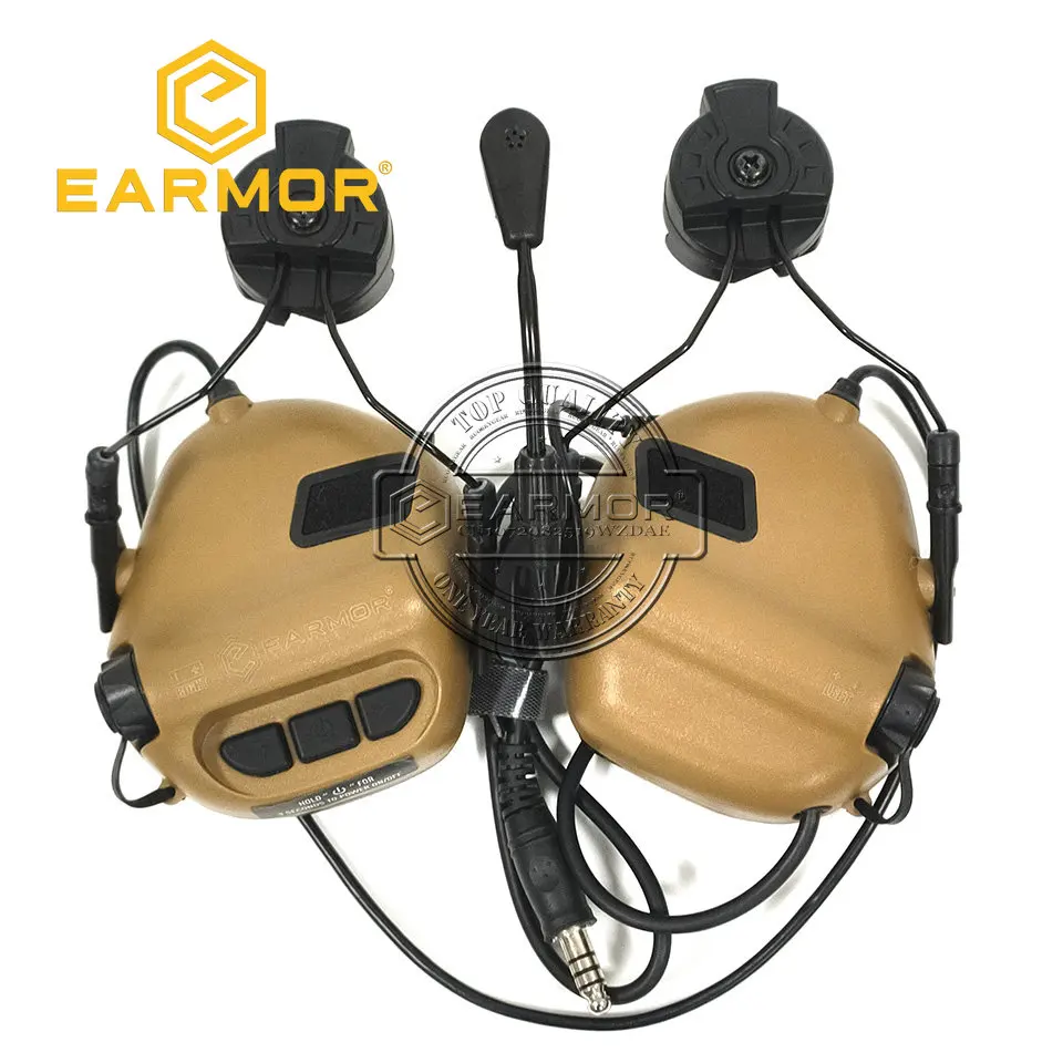 EARMOR M32H auriculares tácticos de caza, adaptador de guía RAC, cancelación de ruido, orejeras para casco de comunicaciones de aviación con micrófono - imagen 3