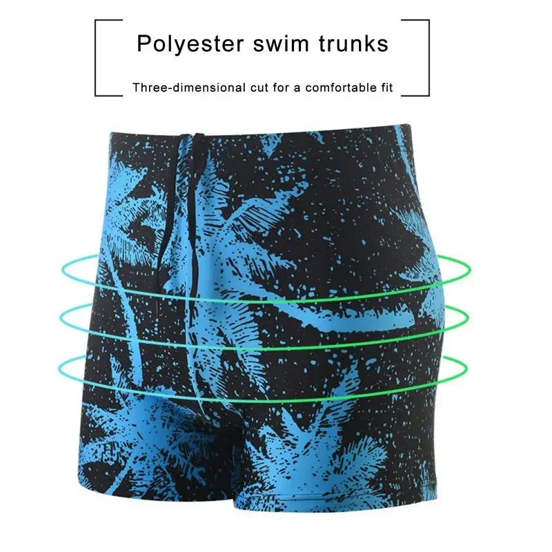 Bañadores estampados de secado rápido para hombre, pantalones cortos de natación para interiores y exteriores para adultos, pantalones cortos de buceo en la playa de verano, transpirables, 2 uds. - imagen 2