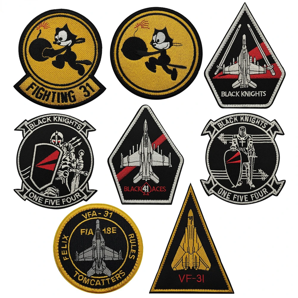 VF-31 Philly Cat Fighter Attack Squadron parche bordado VF-154 Black Knight Black Knight Squadron brazalete parches