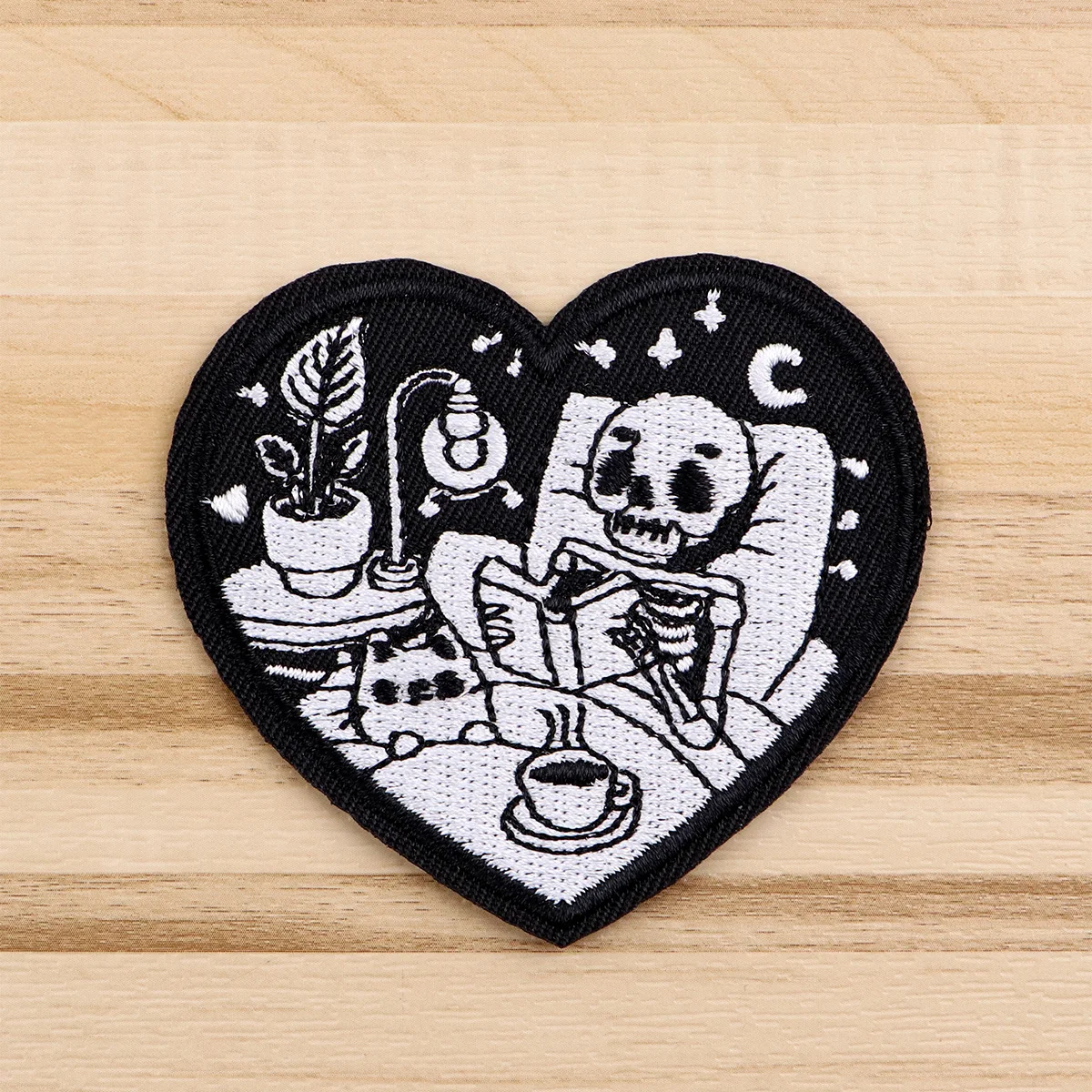Parche para planchar con esqueleto y gato, parche para ropa para lectura de ropa, parche bordado, accesorios de ropa, pegatinas de costura - imagen 5
