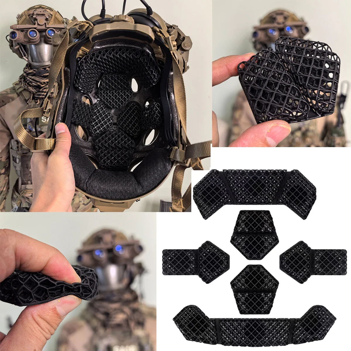 Casco táctico antibalas con núcleo panal forro transpirable