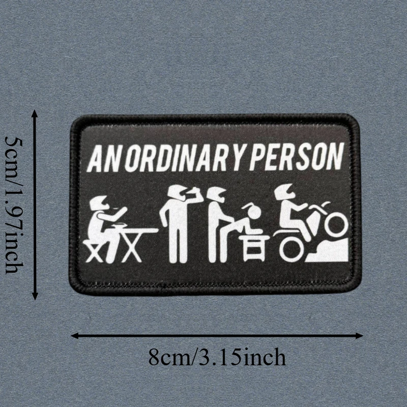 Parche estampado de una persona común, chaleco divertido, insignia de moral con gancho y bucle, pegatinas decorativas para mochila, parches para brazalete para ropa - imagen 3
