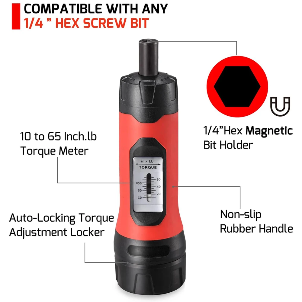 Juego de destornilladores de torsión preestablecidos, herramienta de reparación de pistola y Rifle antideslizante, llave de accionamiento de 10-65 pulgadas, accesorio de pistola de caza de torsión Manual - imagen 2
