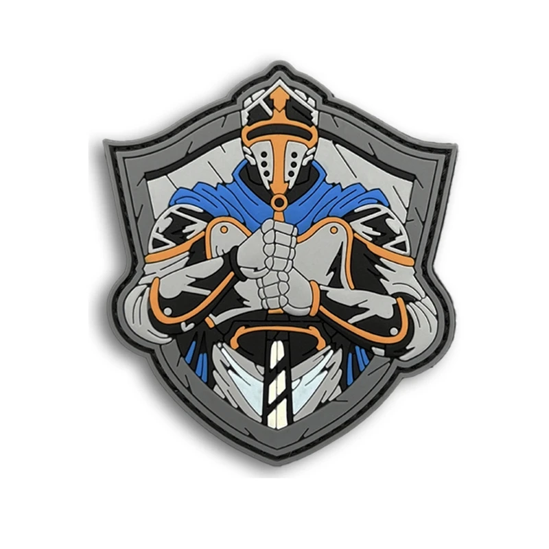 Parche luminoso de gancho y bucle de PVC de caballero Medieval, insignia moral al aire libre, insignias tácticas, parches de accesorios de ropa - imagen 5