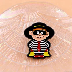 Broche esmaltado ladrón animado – Insignia decorativa para ropa