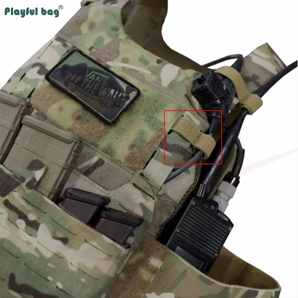 Juego de correas de accesorios para chaleco táctico para exteriores, correas de gestión de cables Molle, gestión de cables de comunicación AQB200, 6 uds. - imagen 3