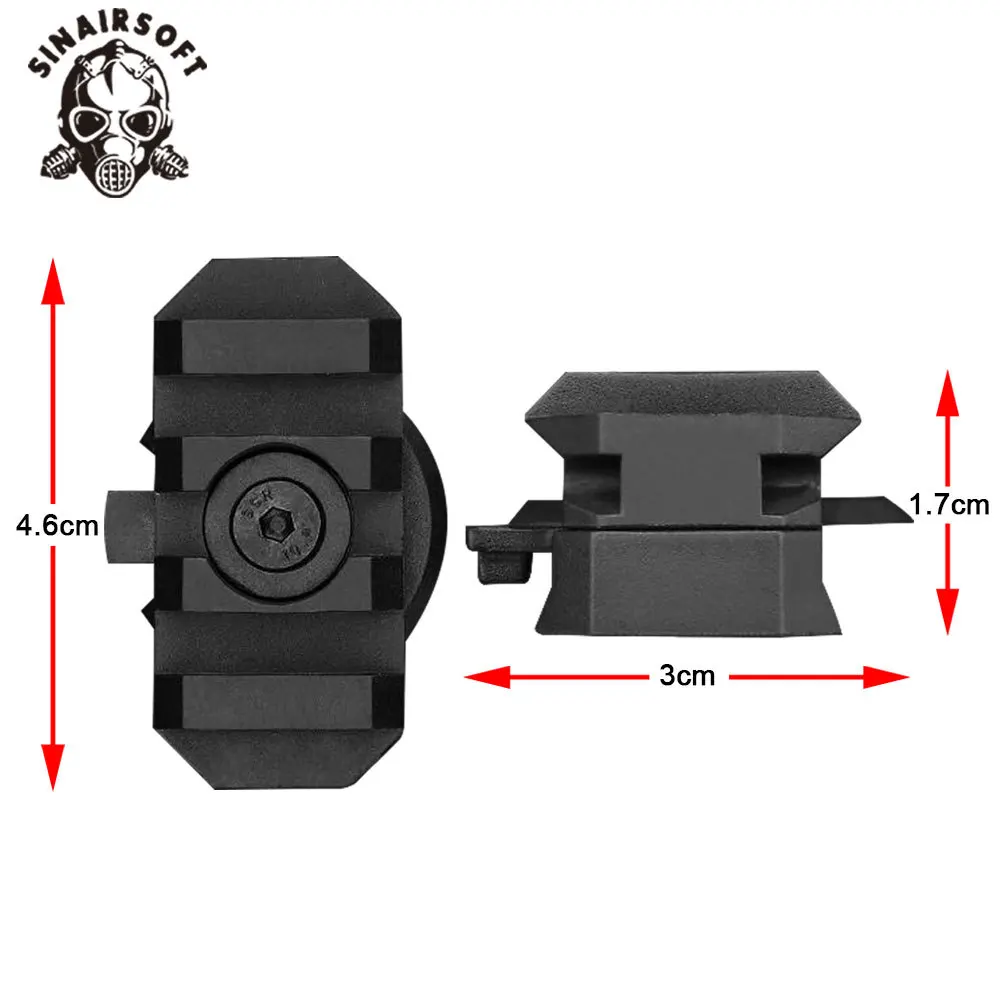 Riel lateral para casco táctico, adaptador de montaje ajustable de 19mm, 360 grados, guía de arco, rotación para Airsoft, accesorios rápidos, 2 piezas - imagen 2