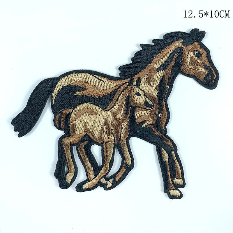 Insignia bordada de caballo Bronco, parches con apliques de poni Mustang, parches bordados de hierro de caballo rosa para ropa, mochila - imagen 3