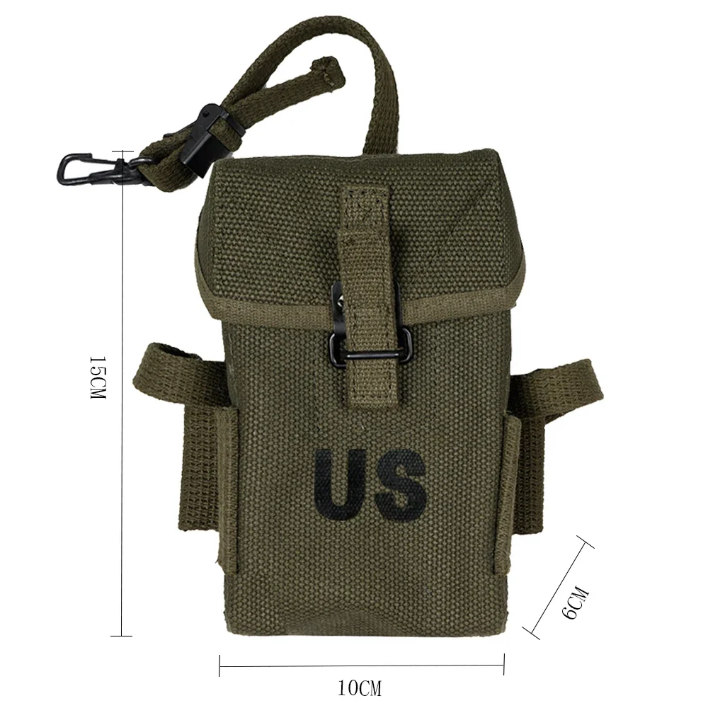 Segunda Guerra Mundial WW2 M1956 bolsa larga 20a Molle bolso duro réplica WW2 EE. UU. Vietnam, bolsa táctica de lona Universal para hombres - imagen 2