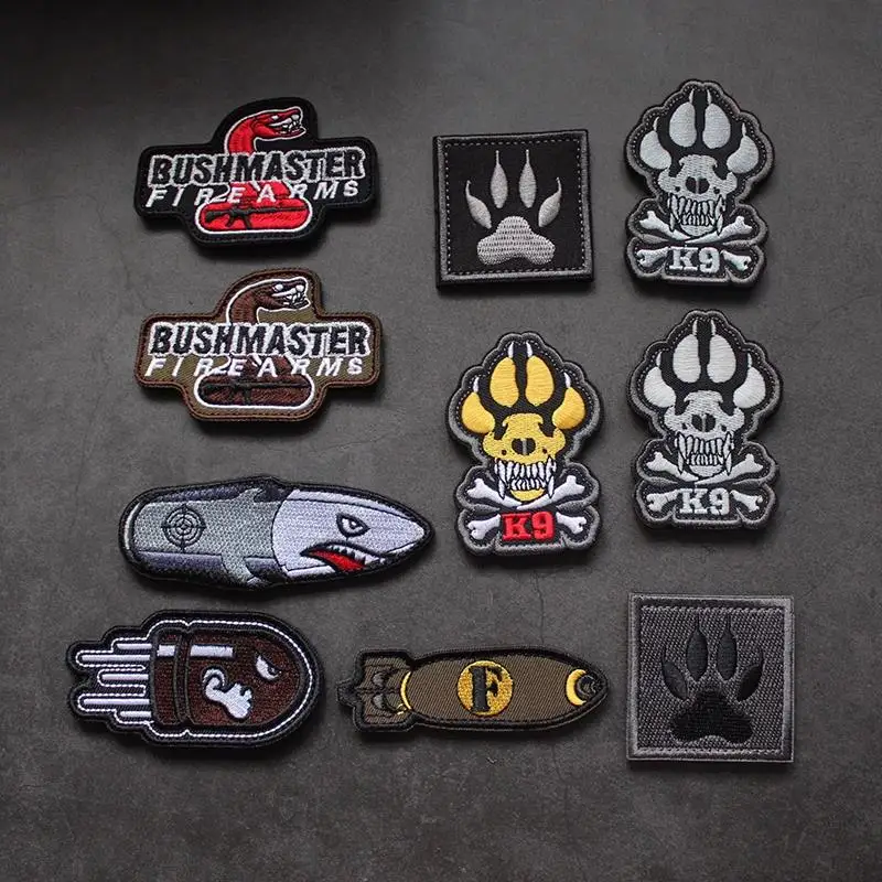 Brazalete bordado 3D de balas Angry Bullets, insignia K9 de buena calidad, brazalete de moral de costura DIY con parches de mochila para ropa - imagen 3
