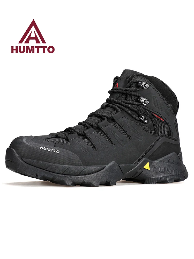 HUMTTO-zapatos de senderismo de piel de vaca para hombre, botas de caza impermeables, botas tácticas de combate en el desierto, botines de trekking, zapatillas cálidas para hombre y mujer - imagen 3