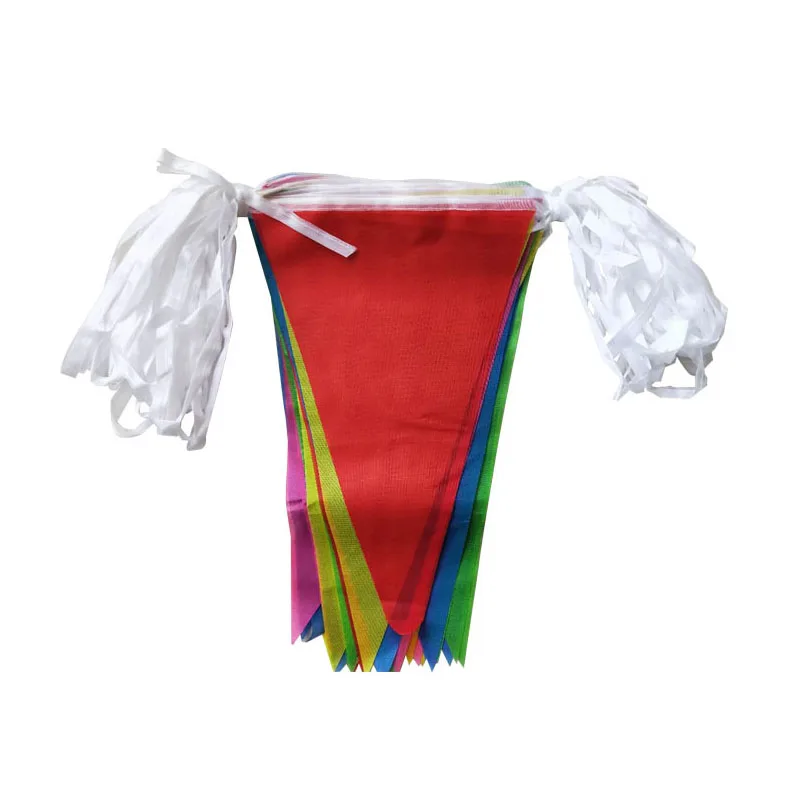 SKY FLAG-banderines triangulares de tela hechos a mano, banderines coloridos de 14x24 cm, 80m /20x30cm, 100m - imagen 3