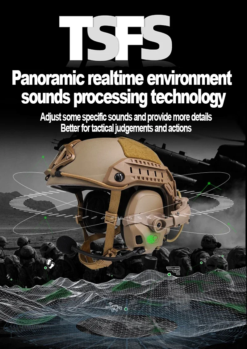 2024 nuevo auricular AMP completamente Digital Dual DPS táctico FMA auriculares comunicación reducción de ruido con V60 PTT Combo auriculares tácticos - imagen 3