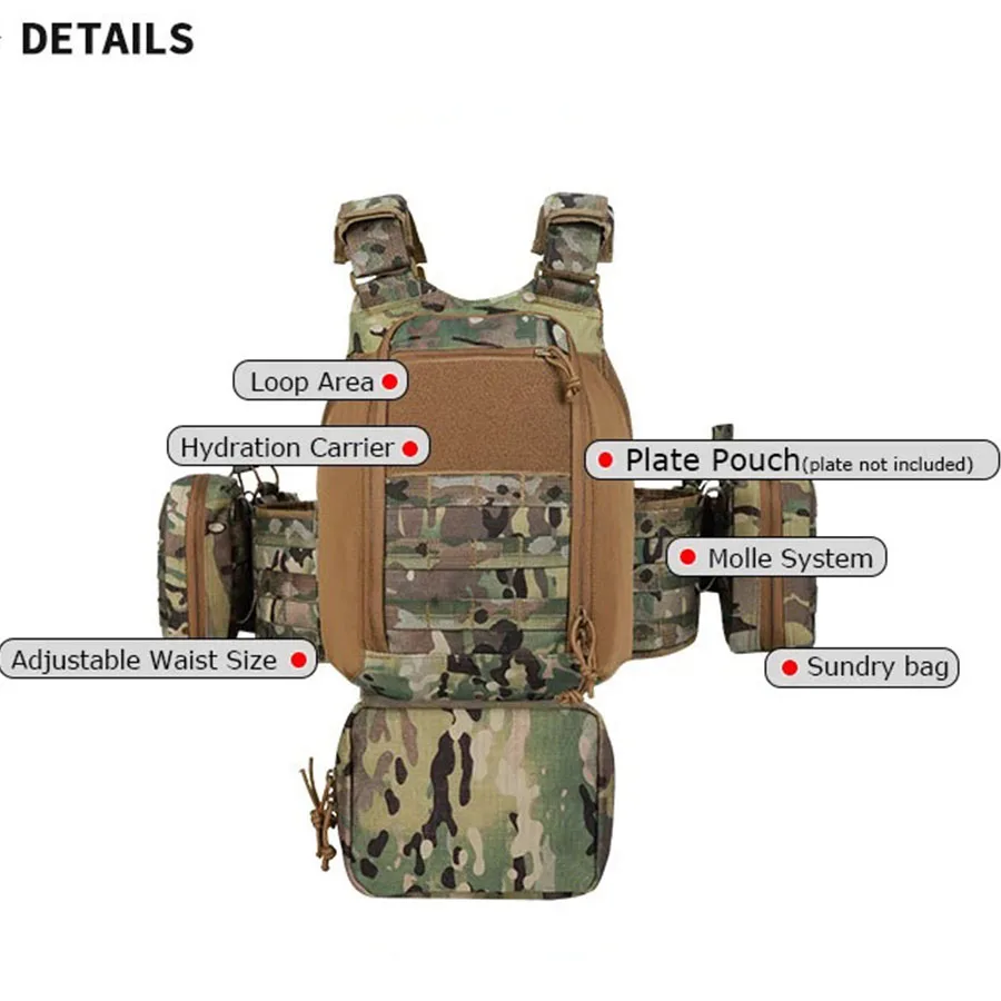 YAKEDA Nuevo chaleco de entrenamiento Equipo de chaleco de entrenamiento multifuncional al aire libre - imagen 5