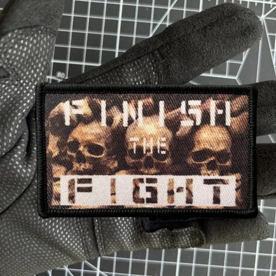 Parche divertido con calavera de la lucha, insignia de moral táctica, parches de gancho y bucle impresos para ropa, pegatina para mochila del ejército militar - imagen 4
