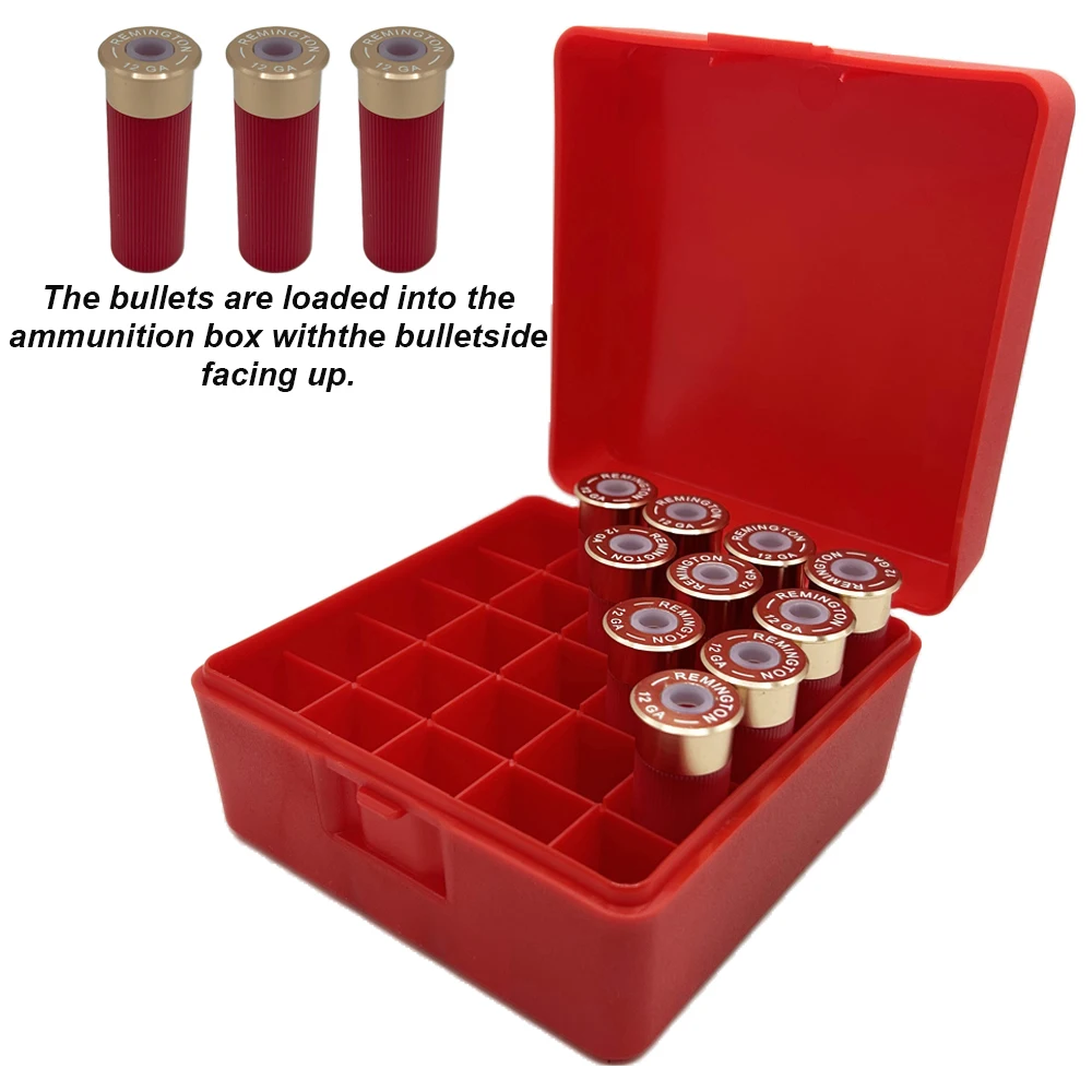 Caja de cartuchos tácticas de 25 cartuchos, soporte de carcasa de bala abatible, caja de munición para escopeta, accesorios de caza de municiones de calibre 12 - imagen 3