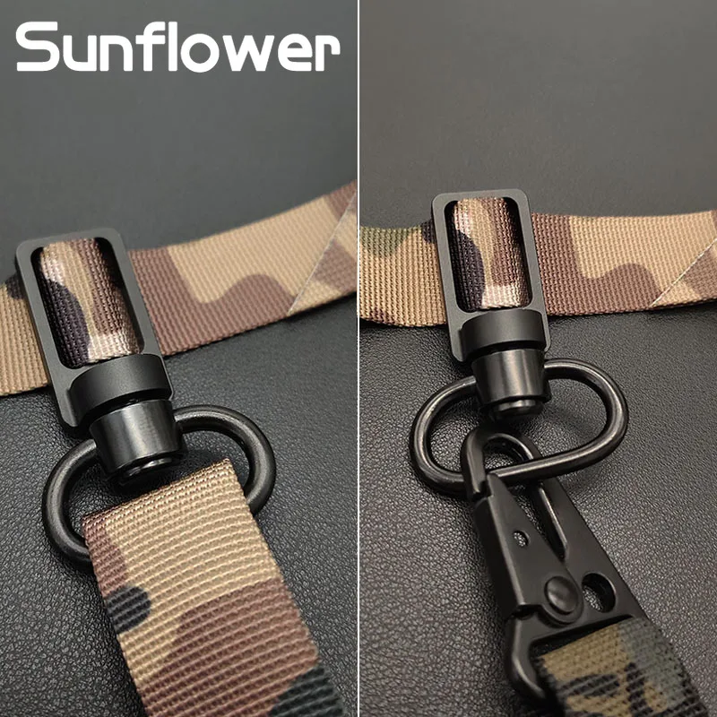 Adaptador de cabestrillo de punto táctico 2 a 1, adaptador de cabestrillo de Metal Airsoft, conversión rápida, portátil, accesorios de caza oscilantes QD - imagen 5